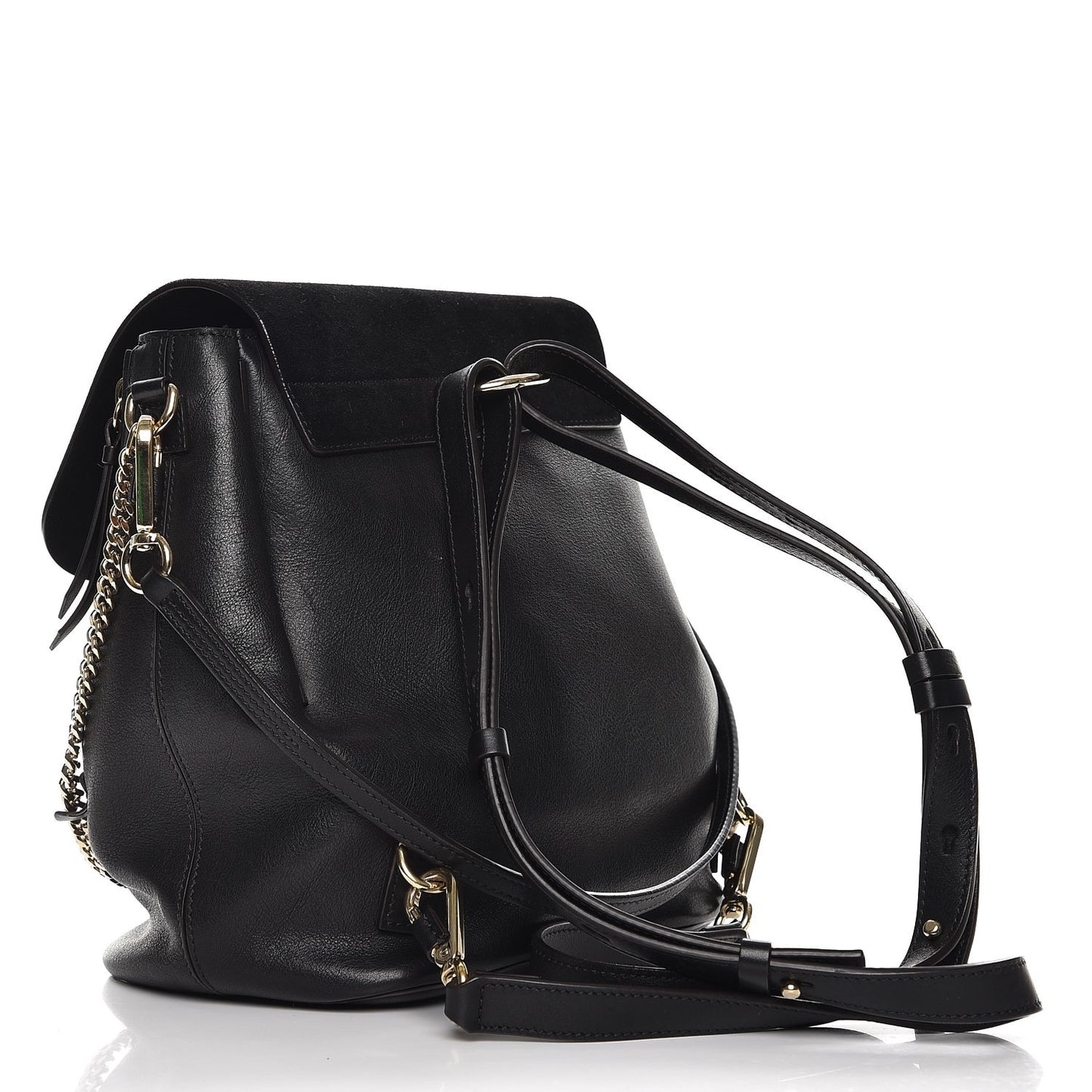 Suede Calfskin Medium Faye Backpack Black
