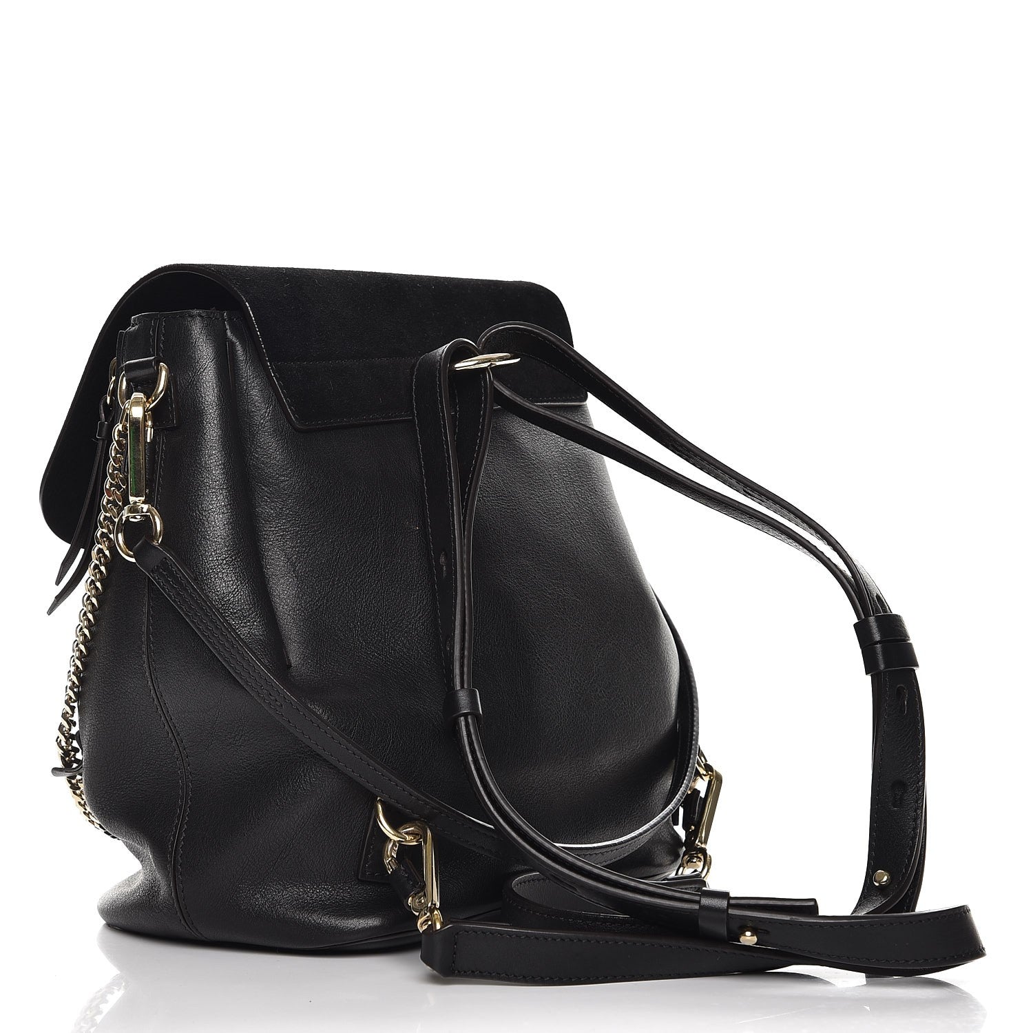 Chloe Suede Calfskin Medium Faye Backpack Black 3 of 8