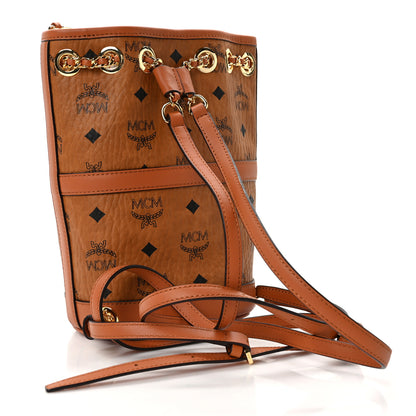 MCM Visetos Aren Mini Chain Backpack Cognac 3 of 9