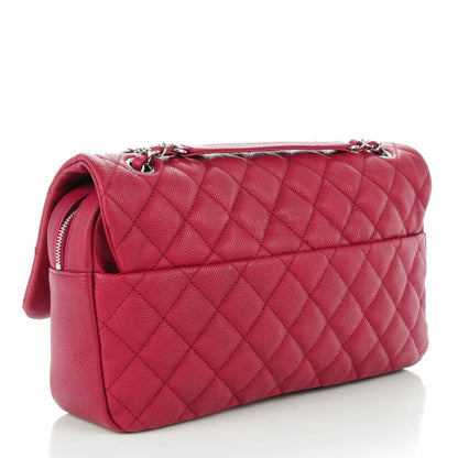 Chanel Caviar Quilted Jumbo Easy Flap Dark Pink 3 of 7
