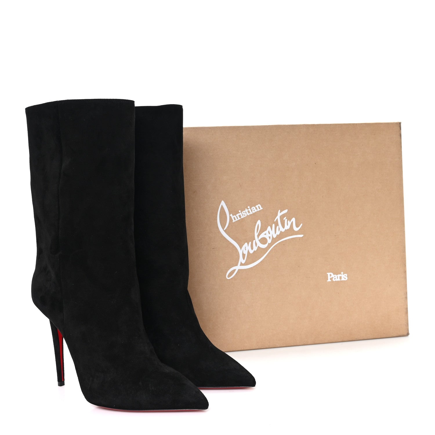 Christian Louboutin Veau Velours Astrilarge 100 Booties 41 Black 9 of 9