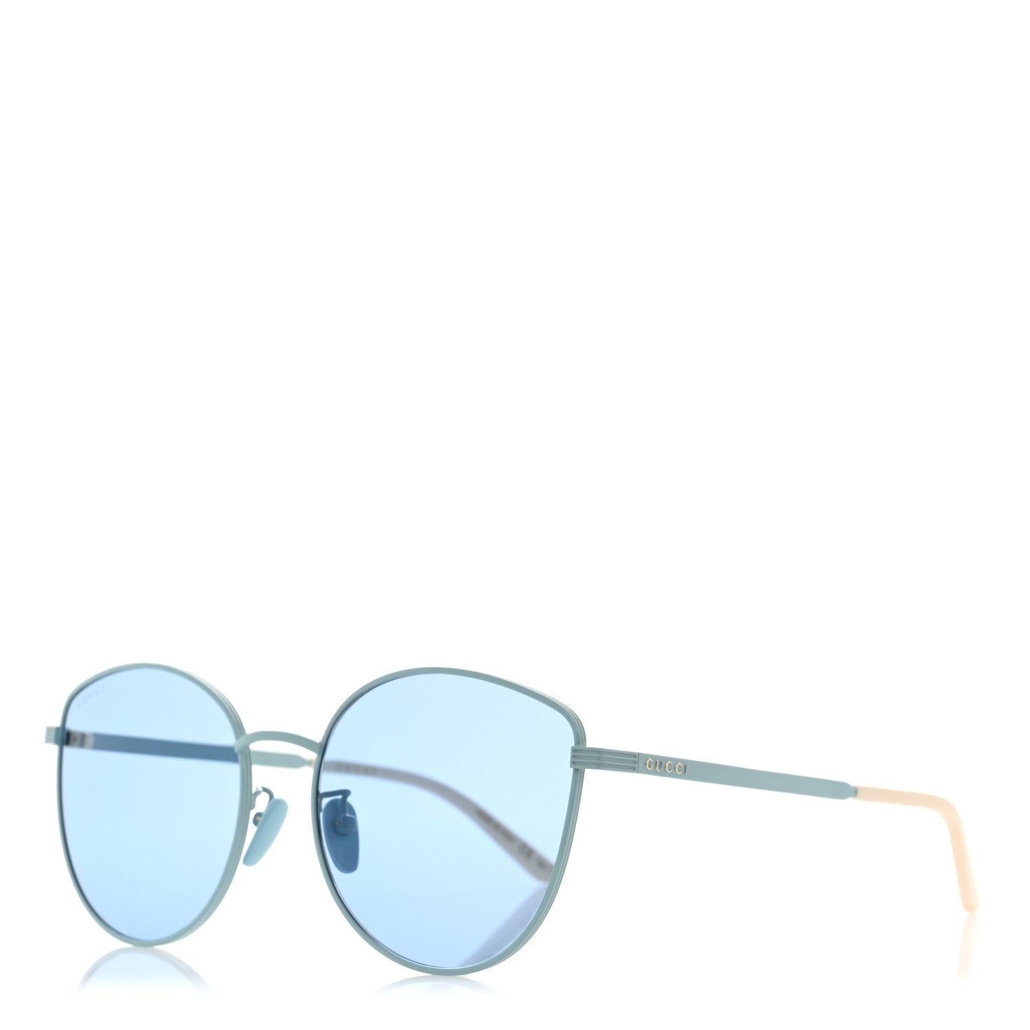 Gucci Metal Cat Eye GG0807SA Sunglasses Pale Blue 1 of 8