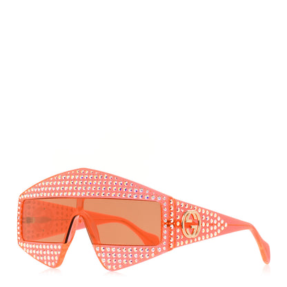 Gucci Crystal Rectangular Frame Sunglasses GG0357S Orange 1 of 7