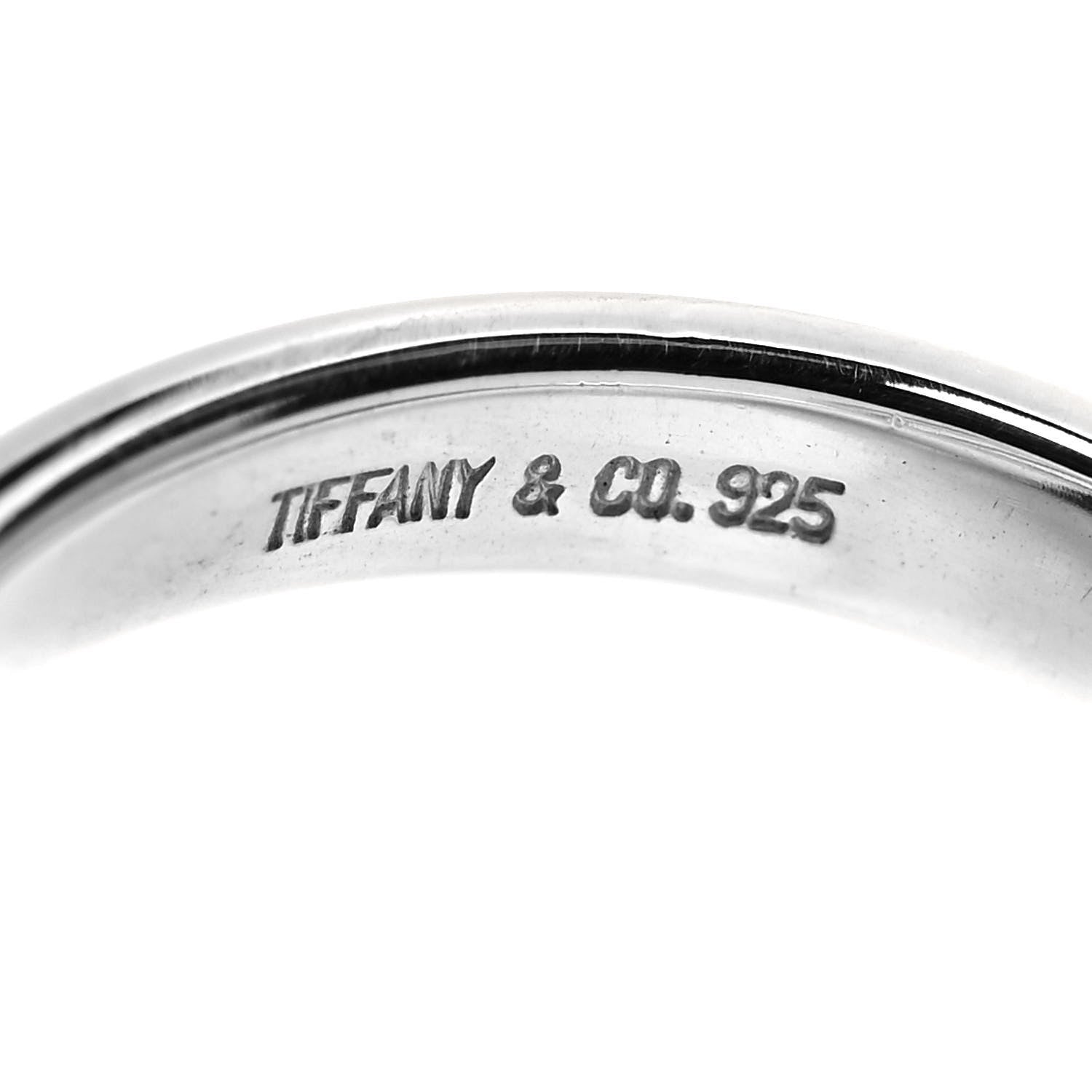 Tiffany Sterling Silver Elsa Peretti Open Wave Ring 58 8.5 4 of 4