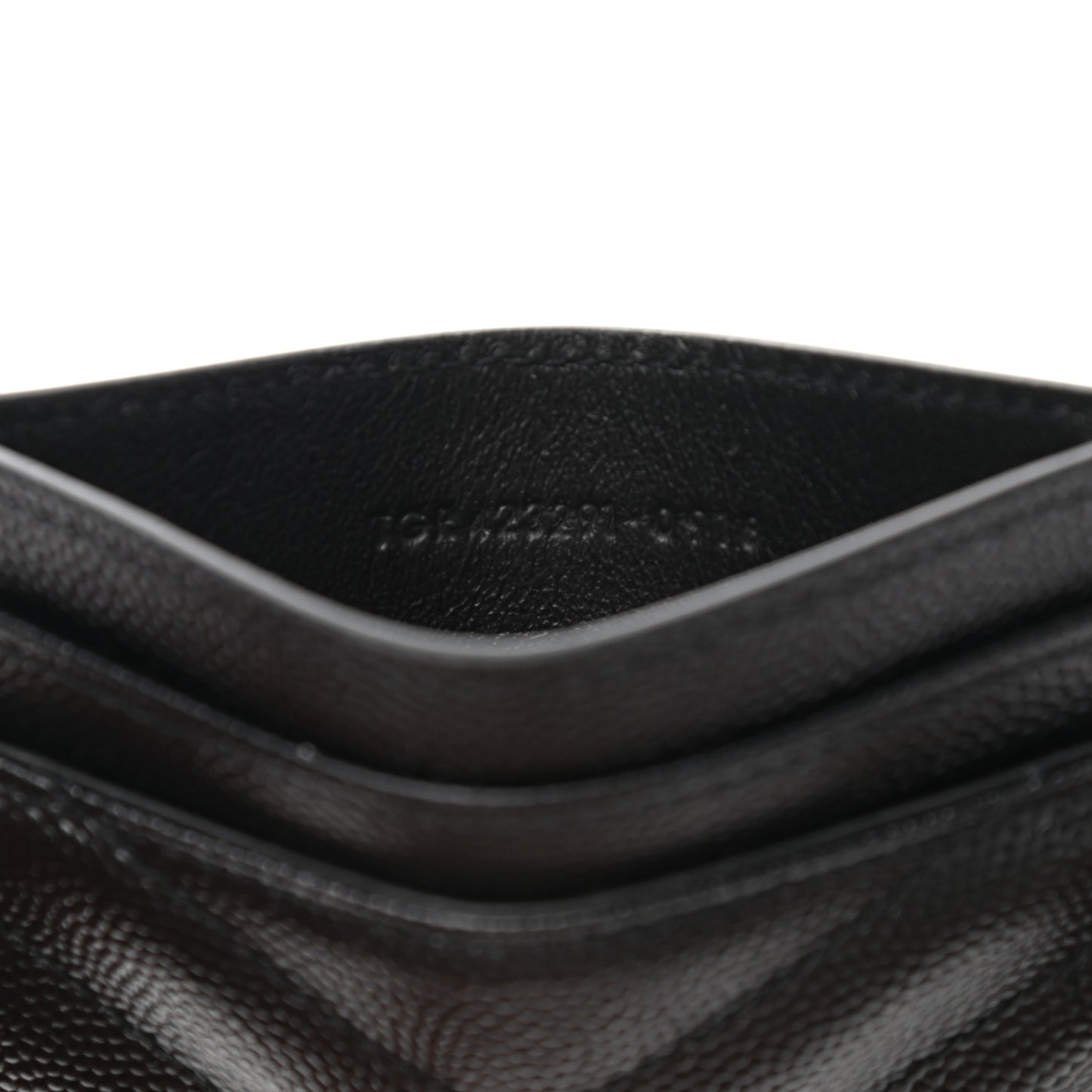 Grain De Poudre Matelasse Chevron Monogram Credit Card Case Black