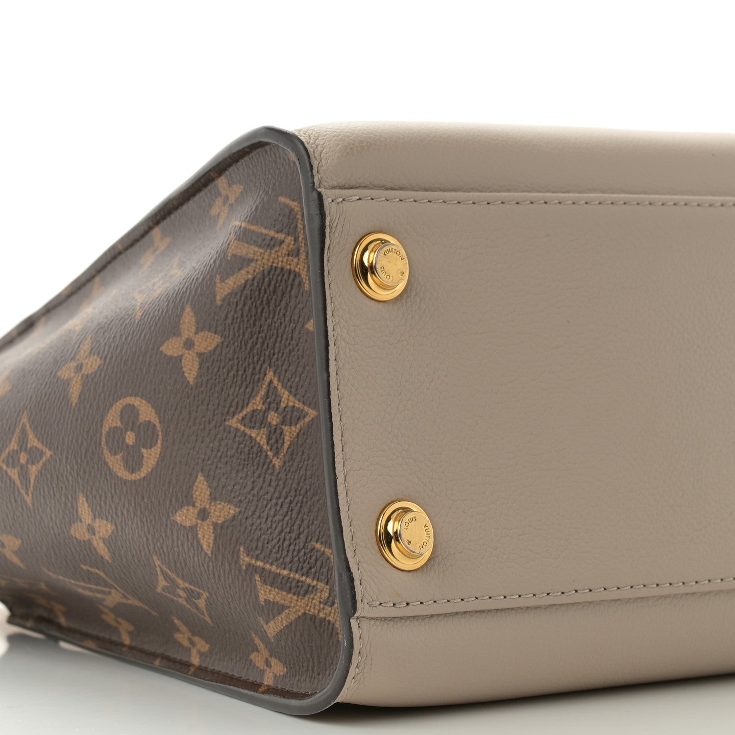 Louis Vuitton Calfskin Monogram On My Side MM Greige 8 of 9
