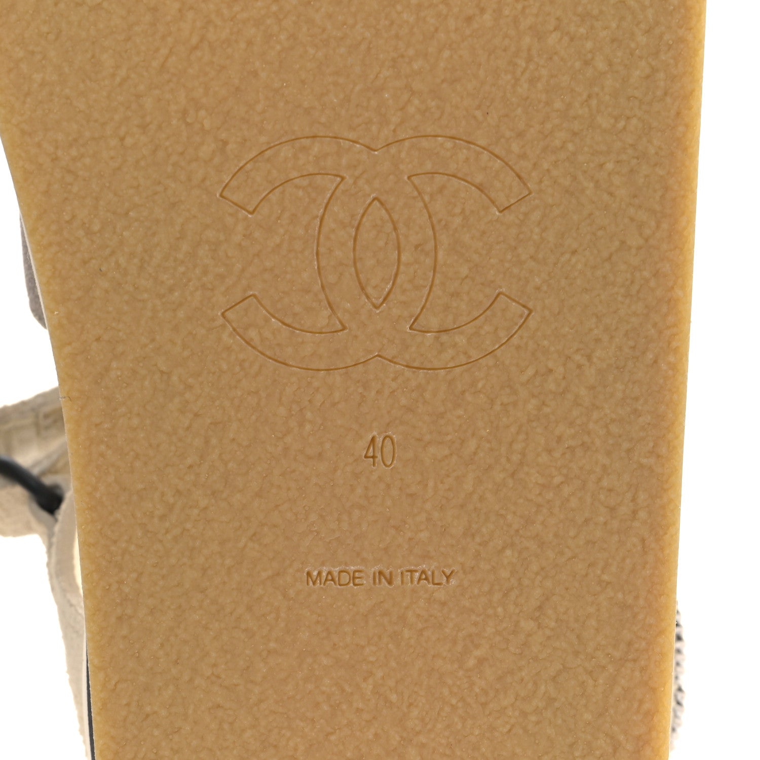 Chanel Suede Calfskin Velcro Flat Sandals 40 Ecru Dark Beige 6 of 9