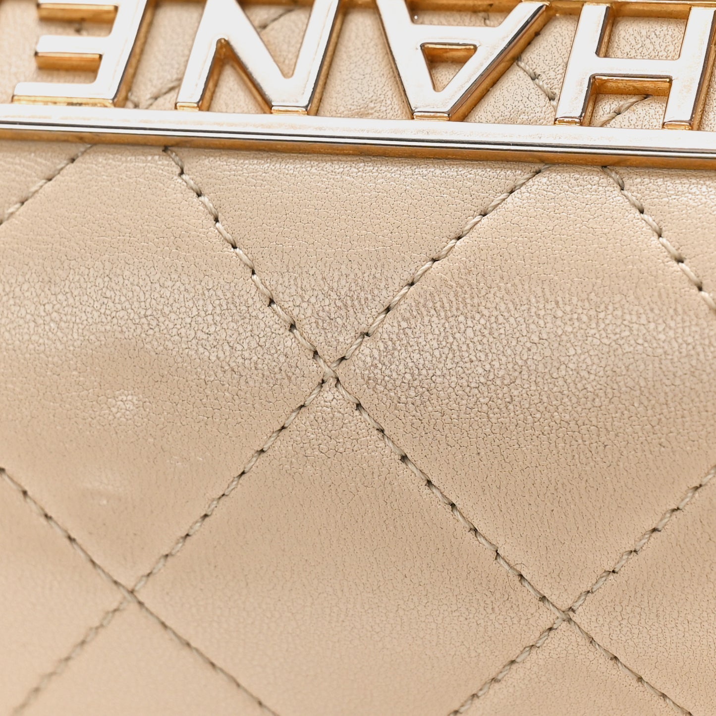 Lambskin Quilted Small Trendy Spirit Top Handle Bag Beige Beige