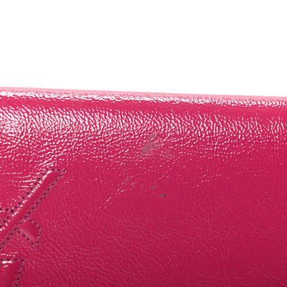 Saint Laurent Textured Patent Monogram Large Belle De Jour Clutch Fuchsia 8 of 8