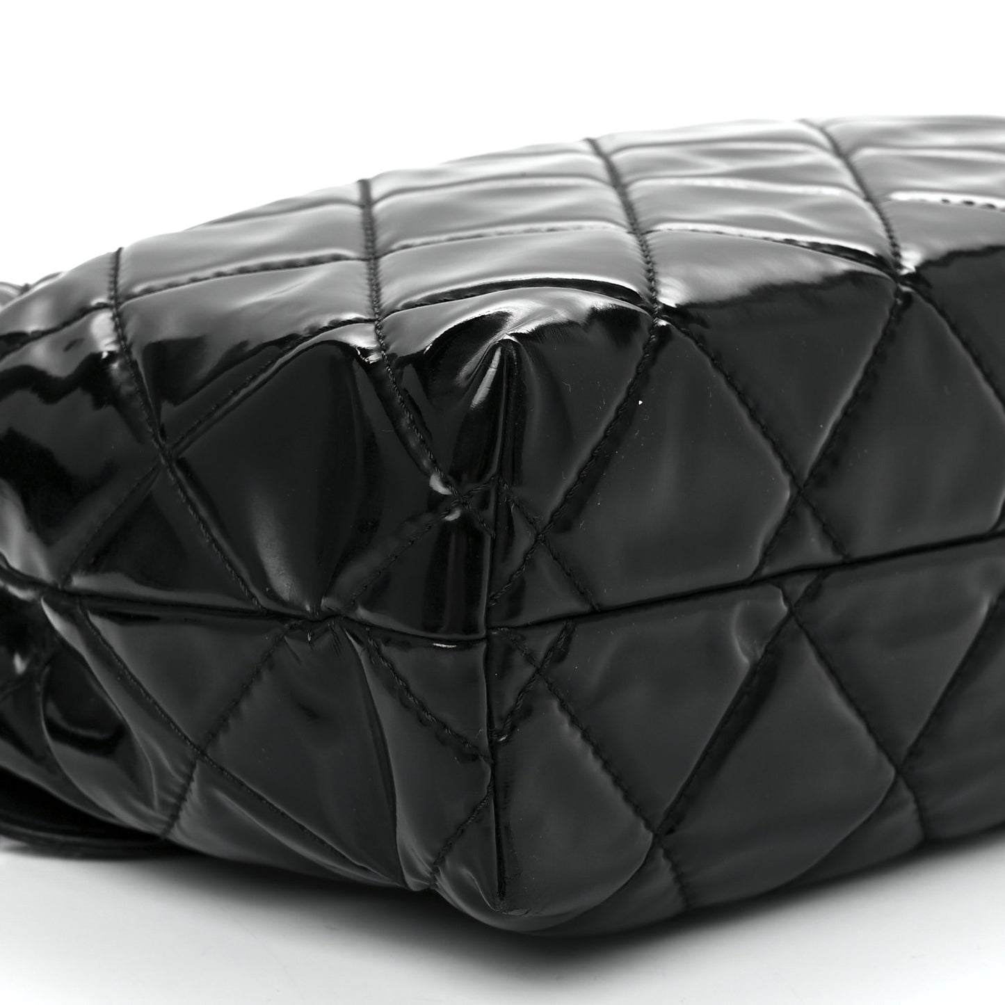 Vinyl Quilted In The Business Flap Bag Black