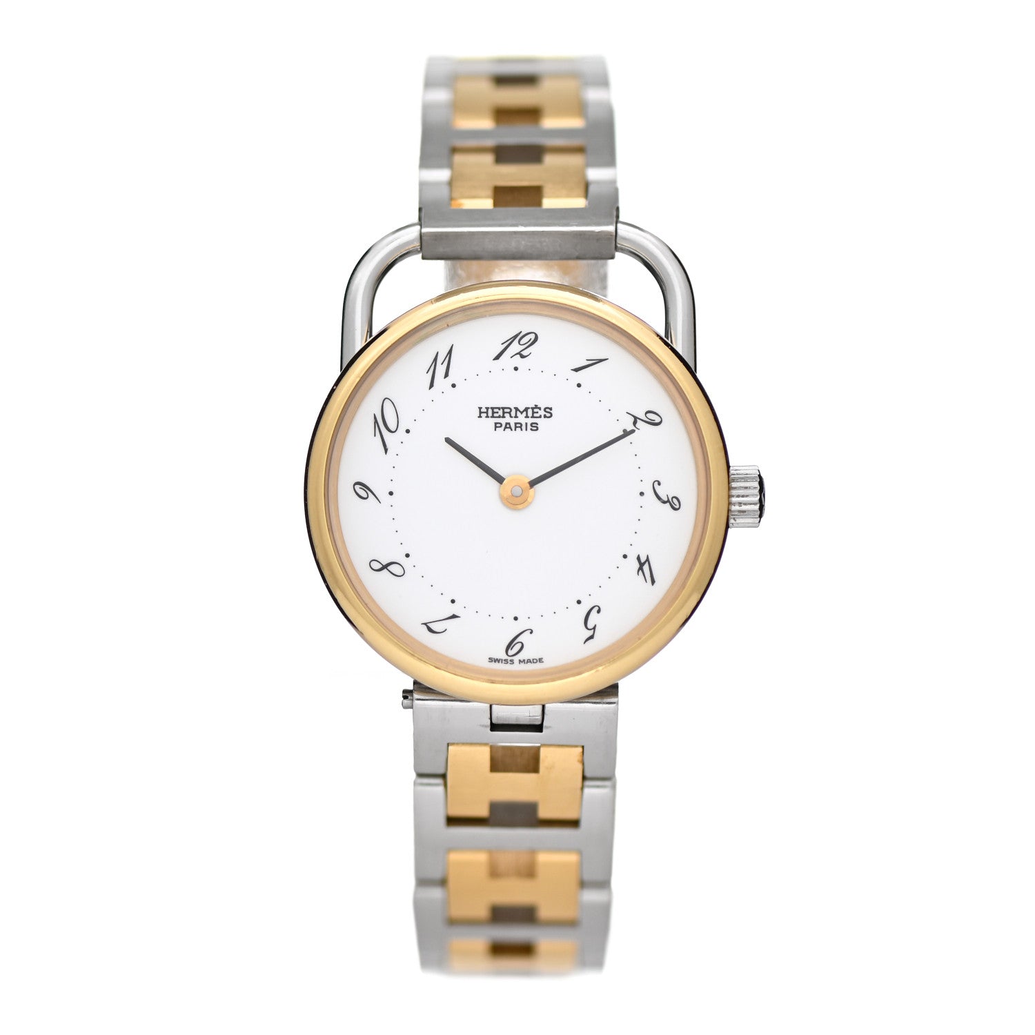 Hermes Stainless Steel 25mm Arceau Clipper Quartz Watch Gold 1 of 4