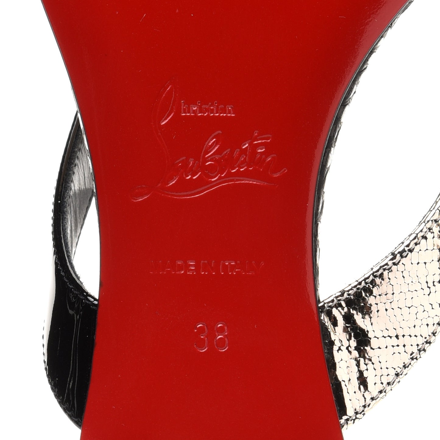Patent Lame Cabaret Minimeyer Flat Sandals 38 Black Platine