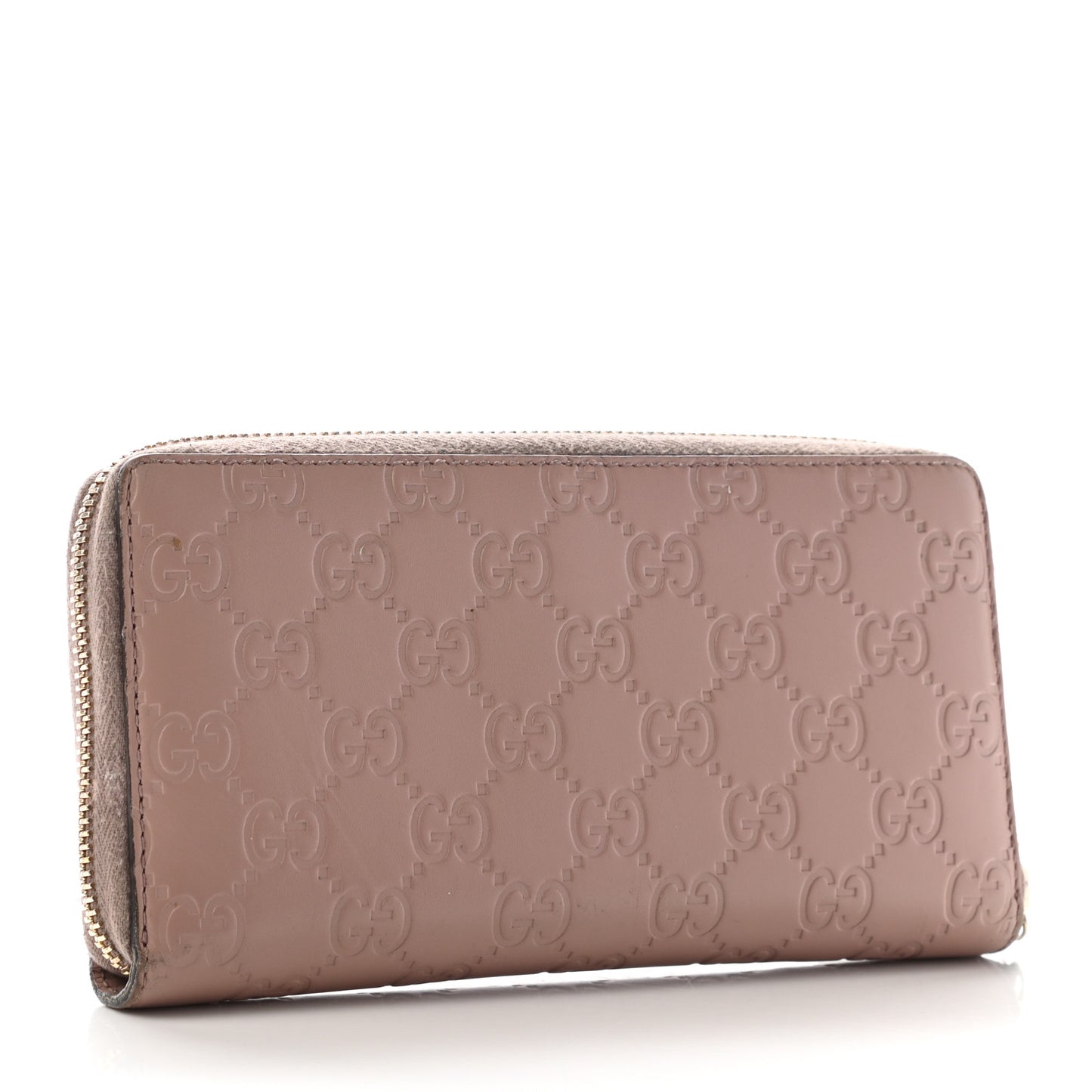 Guccissima Bow Zip Around Wallet Pink