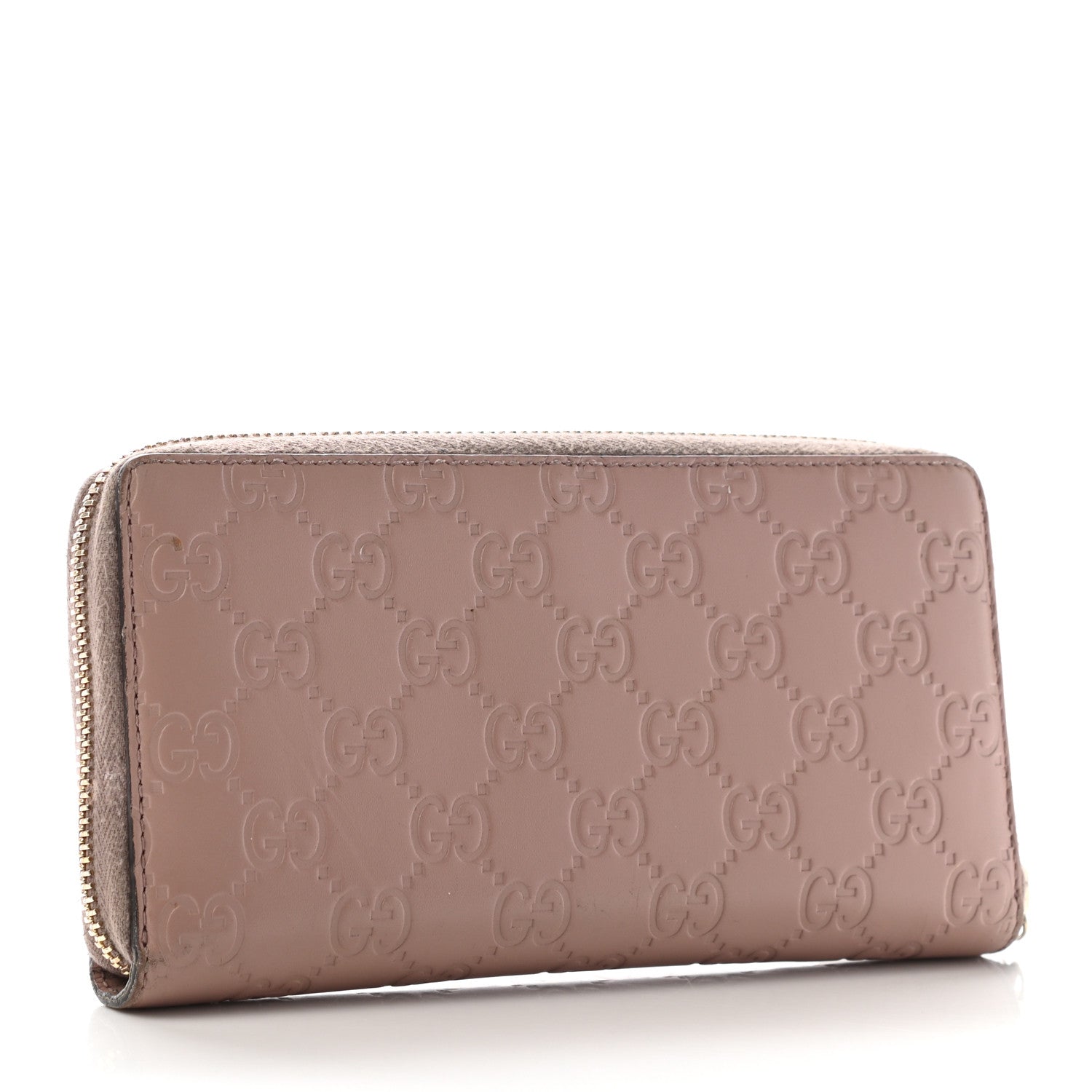 Gucci Guccissima Bow Zip Around Wallet Pink 3 of 14