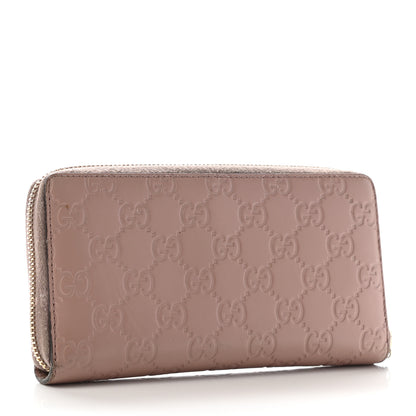 Gucci Guccissima Bow Zip Around Wallet Pink 3 of 14