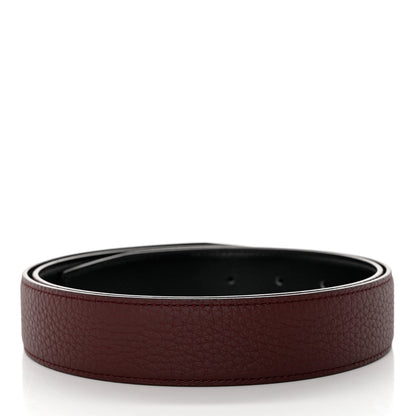Hermes Box Togo 32mm Belt Strap 90 36 Black Bordeaux 2 of 7