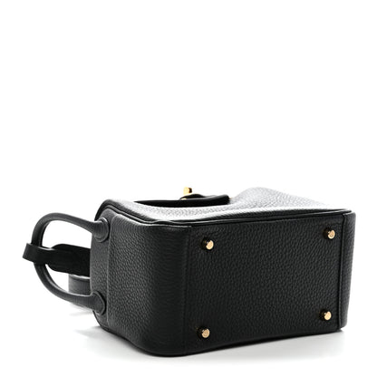 Hermes Taurillon Clemence Mini Lindy 20 Black 4 of 11