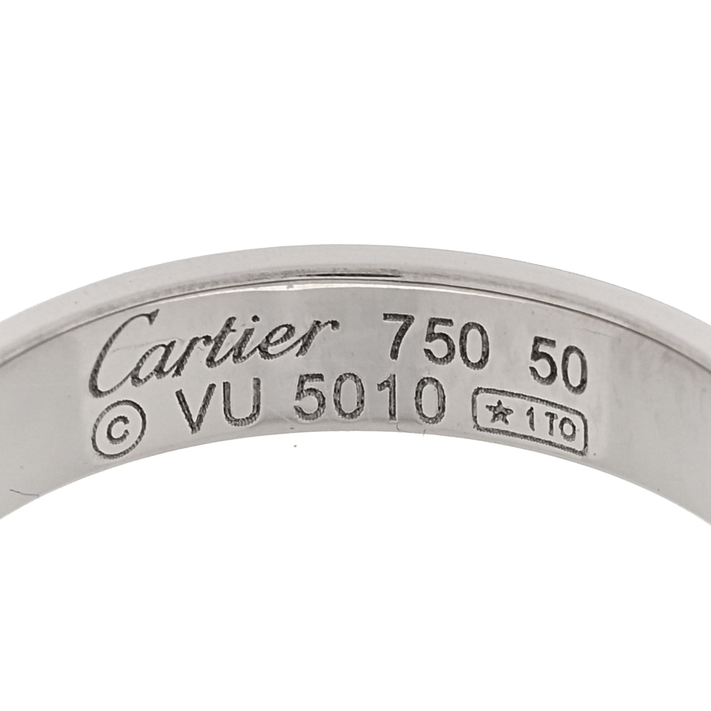 18K White Gold 3.5mm LOVE Wedding Band Ring 50 5.25