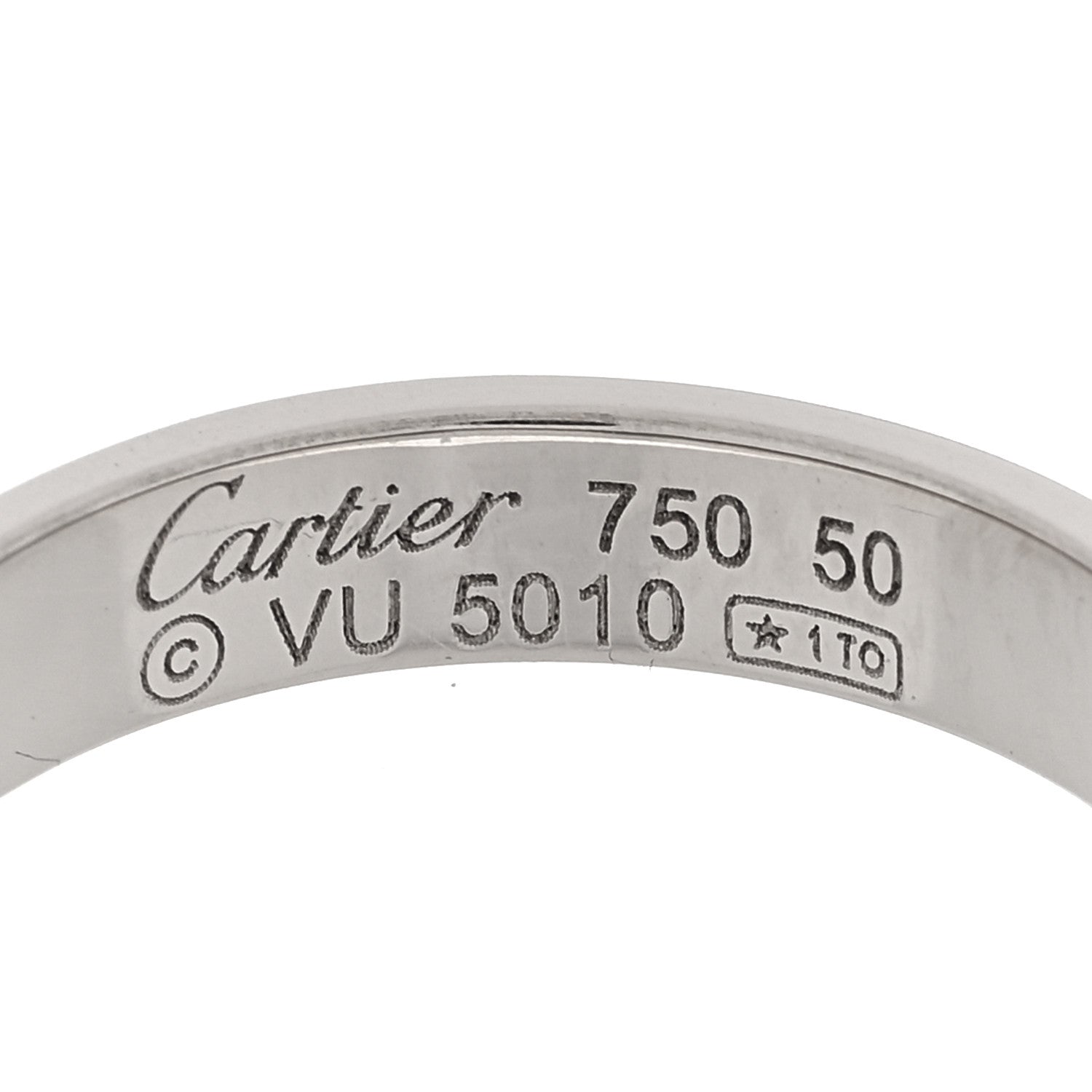 Cartier 18K White Gold 3.5mm LOVE Wedding Band Ring 50 5.25 4 of 4