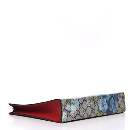 Gucci GG Supreme Monogram Blooms Large Cosmetic Case Beige Blue Navy Hibiscus Red 4 of 8