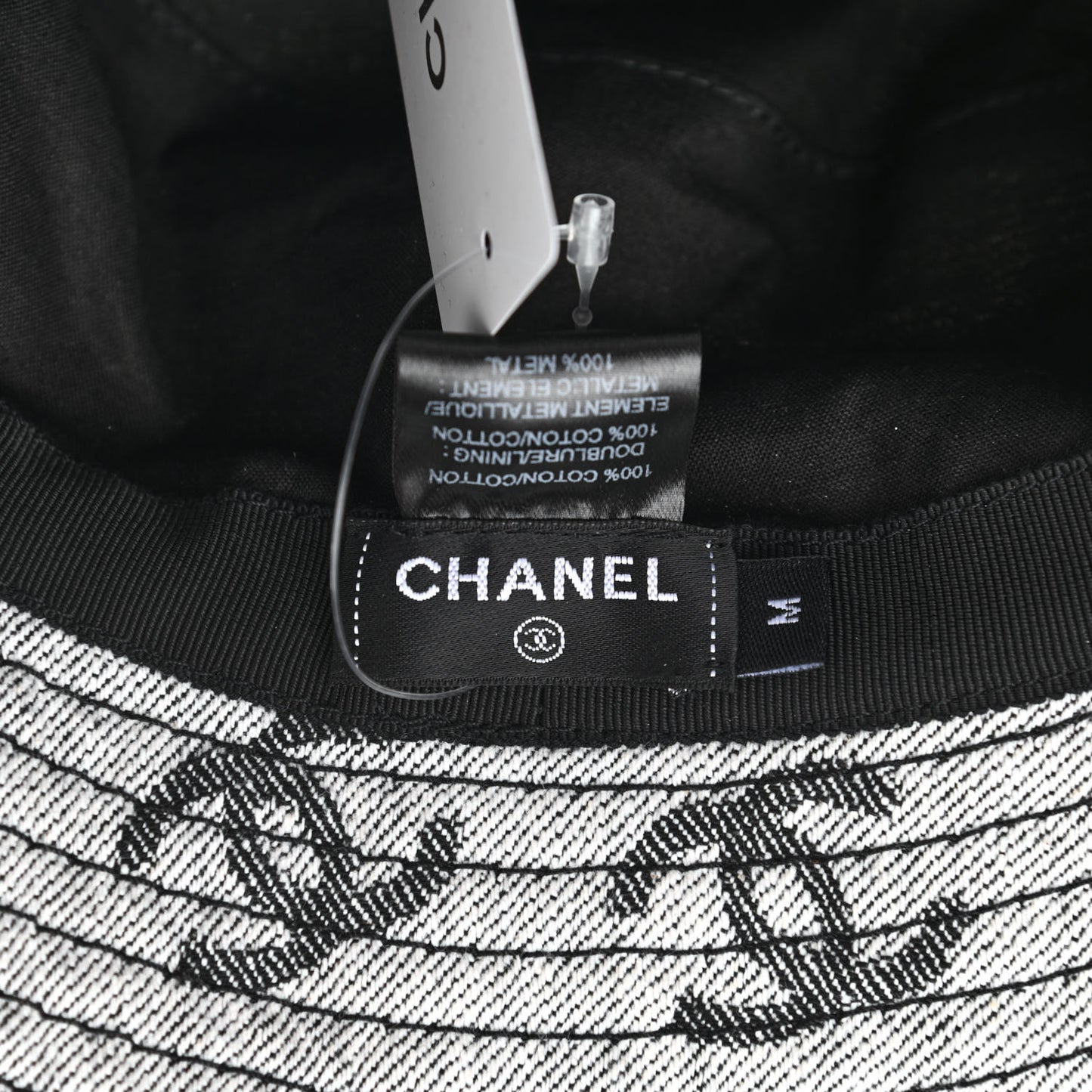 Denim CC Bucket Hat M White Black