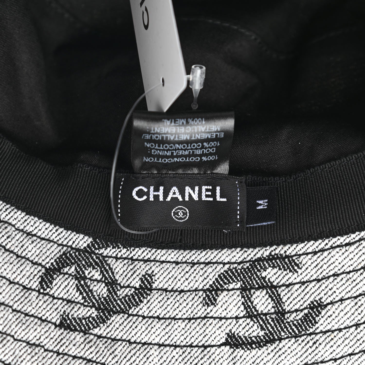 Chanel Denim CC Bucket Hat M White Black 8 of 8