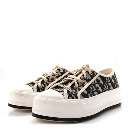 Christian Dior Canvas Oblique Walk'N'Dior Low Top Sneakers 37 Deep Blue 4 of 9