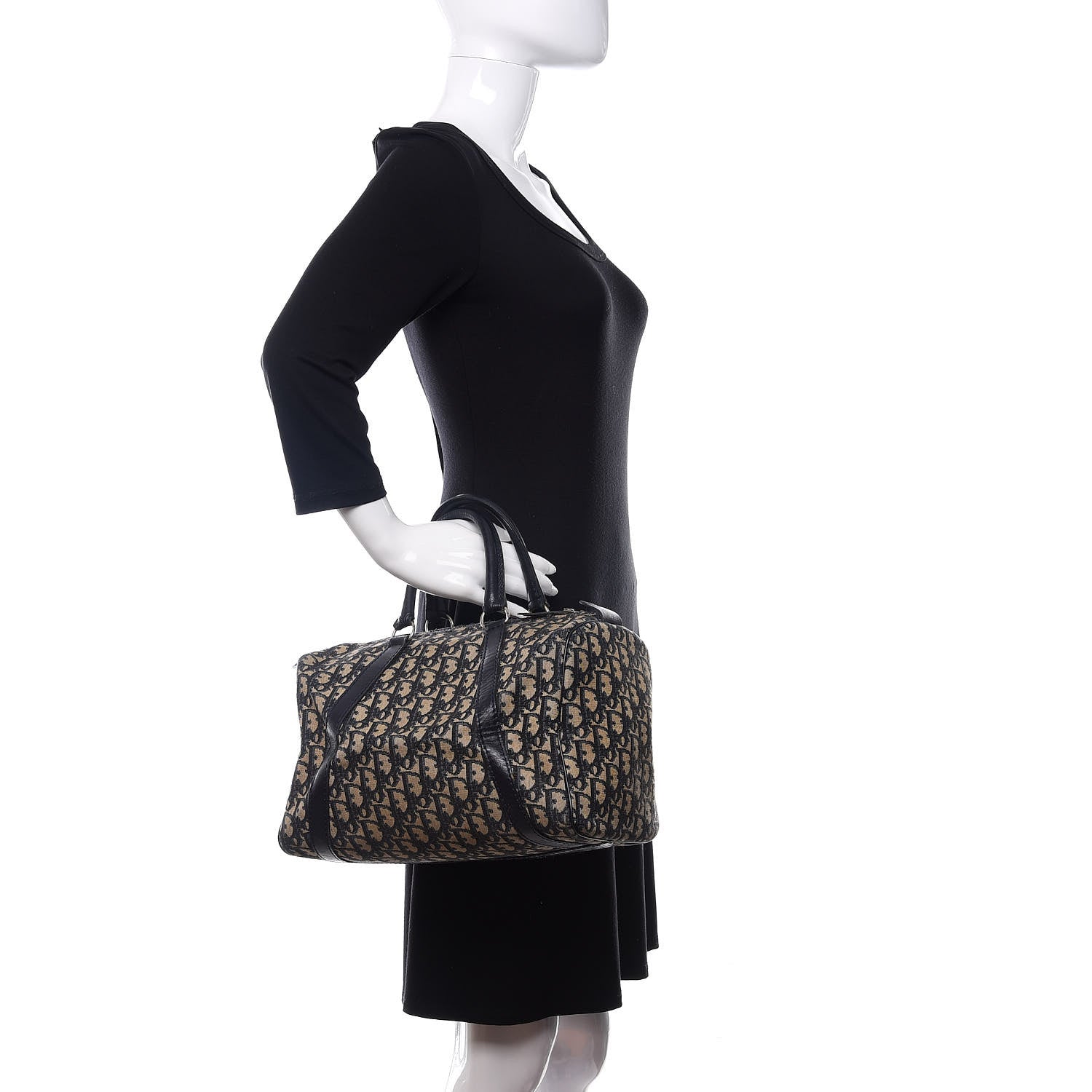 Christian Dior Monogram Boston Navy Blue 2 of 13