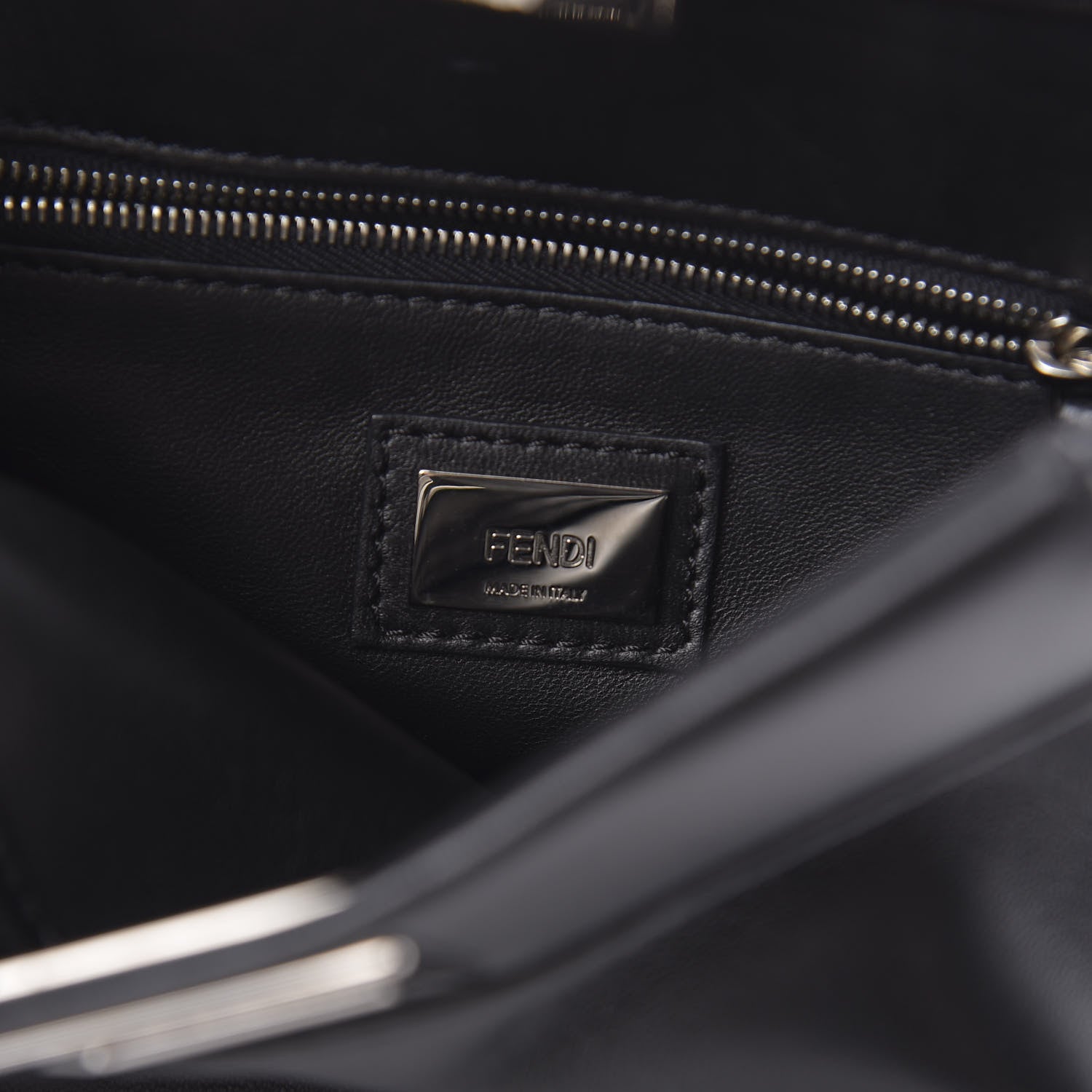 Fendi Nappa Lace Up Mini Peekaboo Iconic Satchel Black 7 of 11