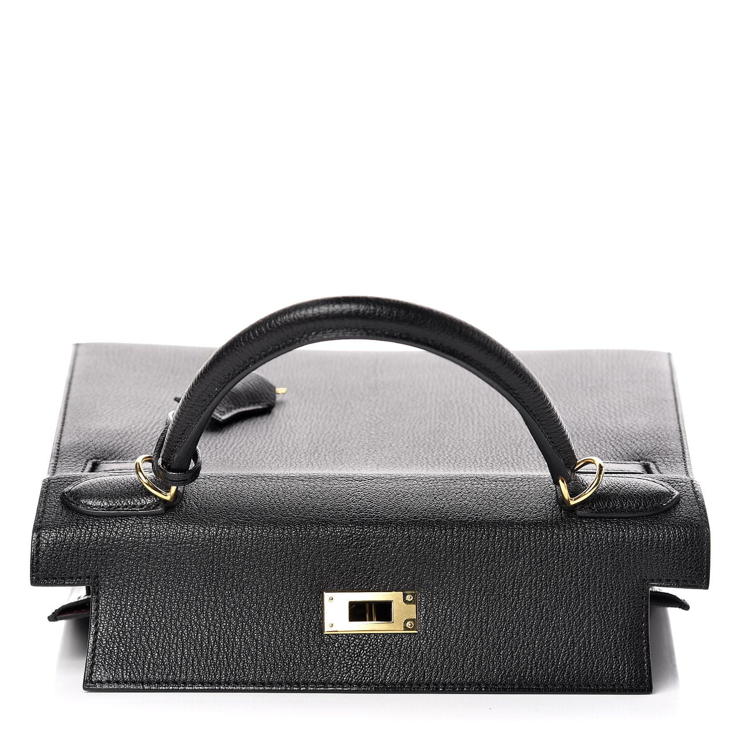 Chevre Mysore Horseshoe Kelly Sellier 28 Black Deep Red