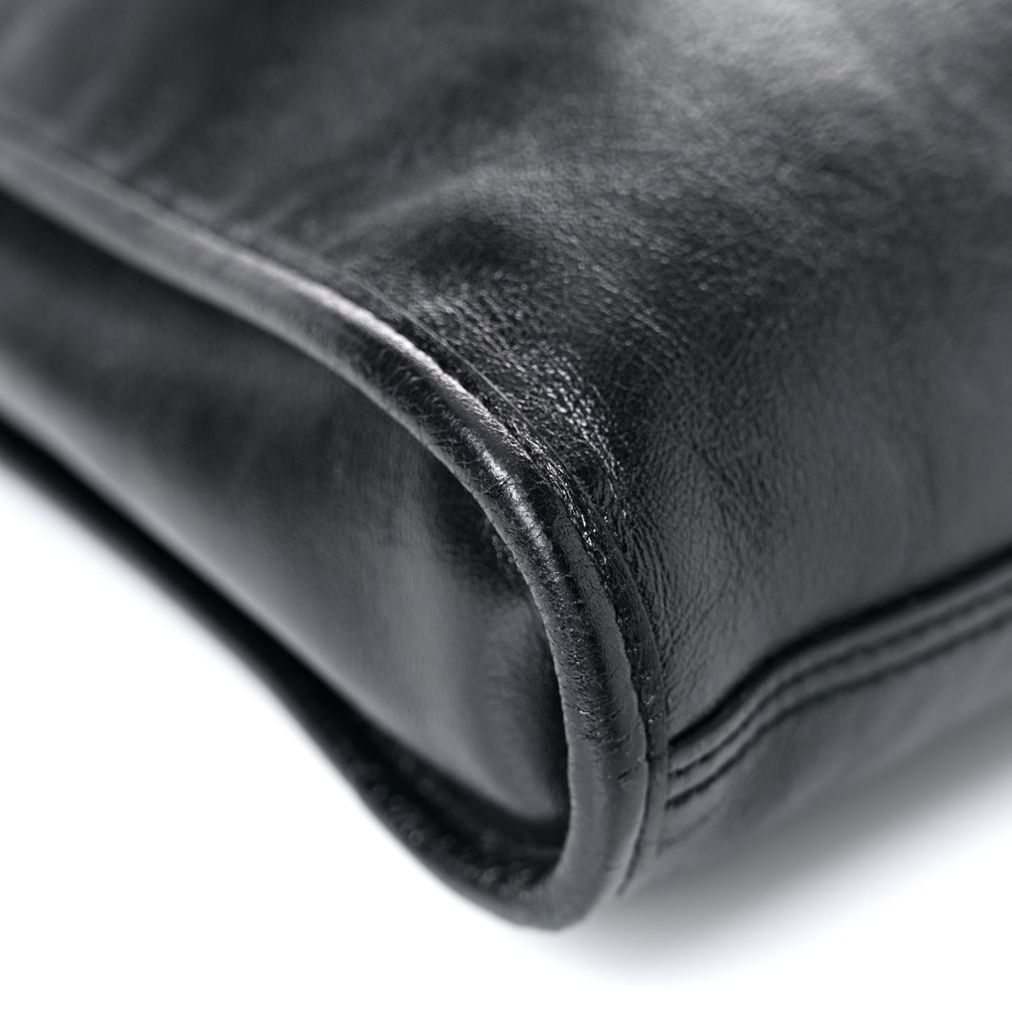 Calfskin Large Rajah Chain Tote Black