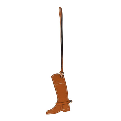 Hermes Butler Swift Paddock Botte Boot Bag Charm Natural Bleu Zanzibar 3 of 6