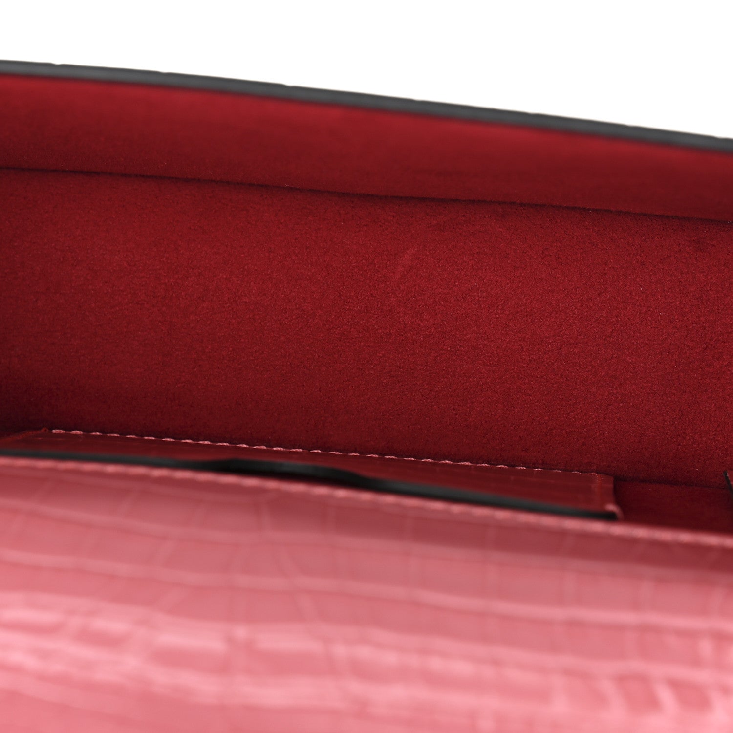 Alexander McQueen Calfskin Crocodile Embossed Mini Jeweled Knuckle Satchel Pink 5 of 10