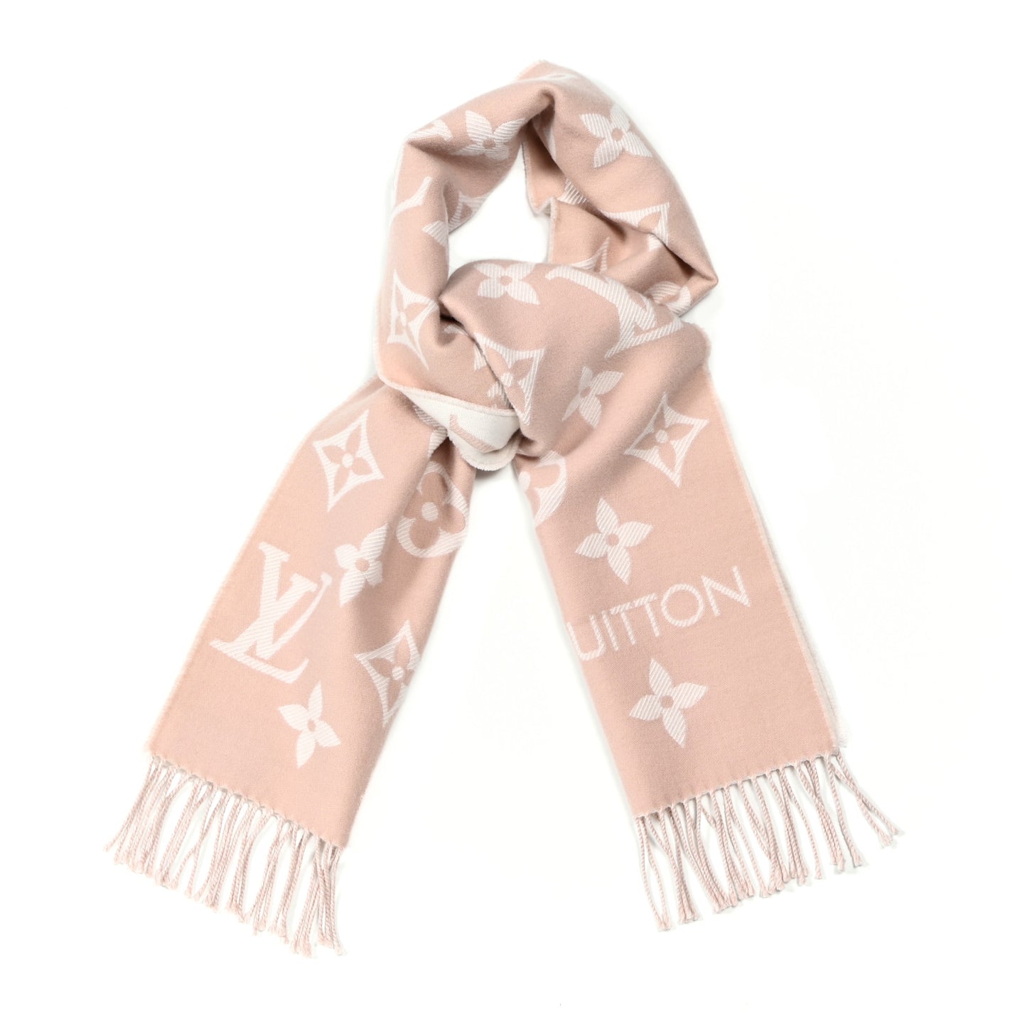 Wool Monogram Daily LV Scarf Beige Rose