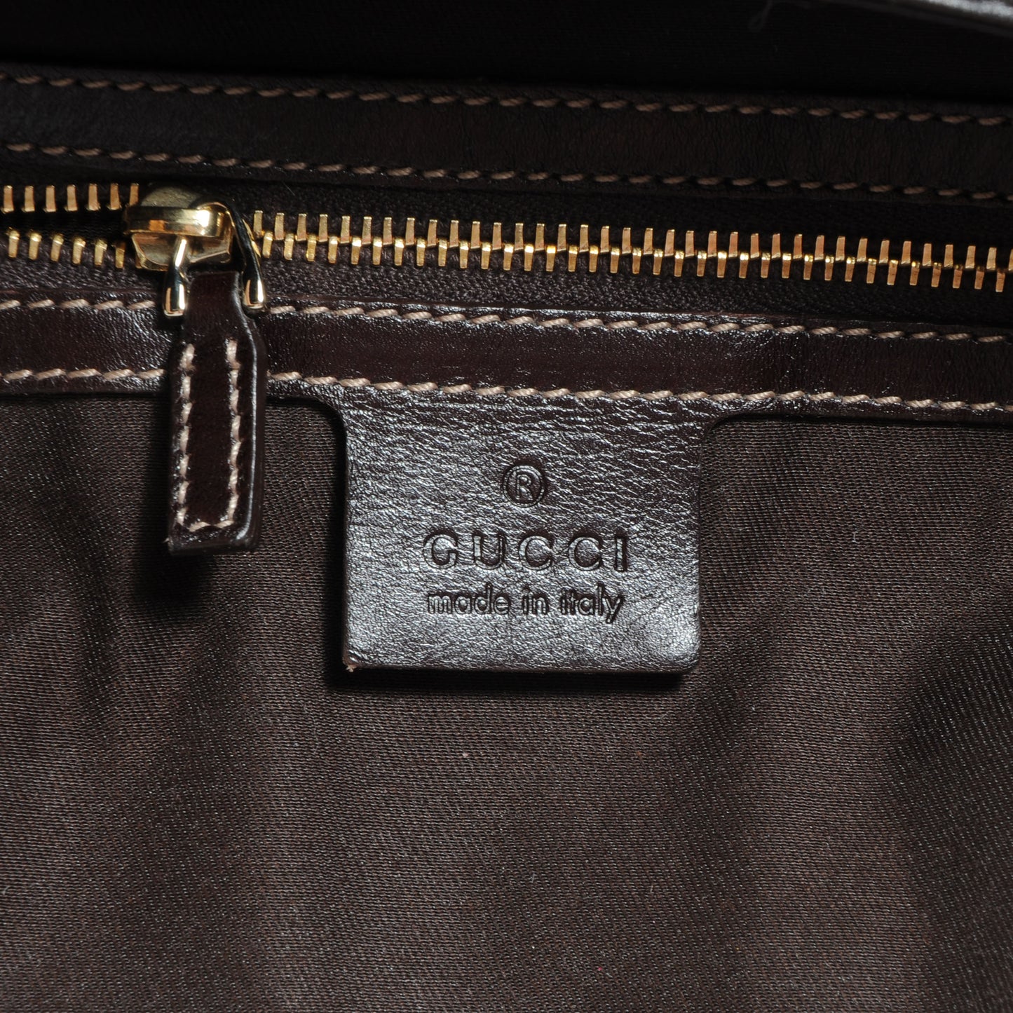 Leather GG Britt Hobo Dark Brown