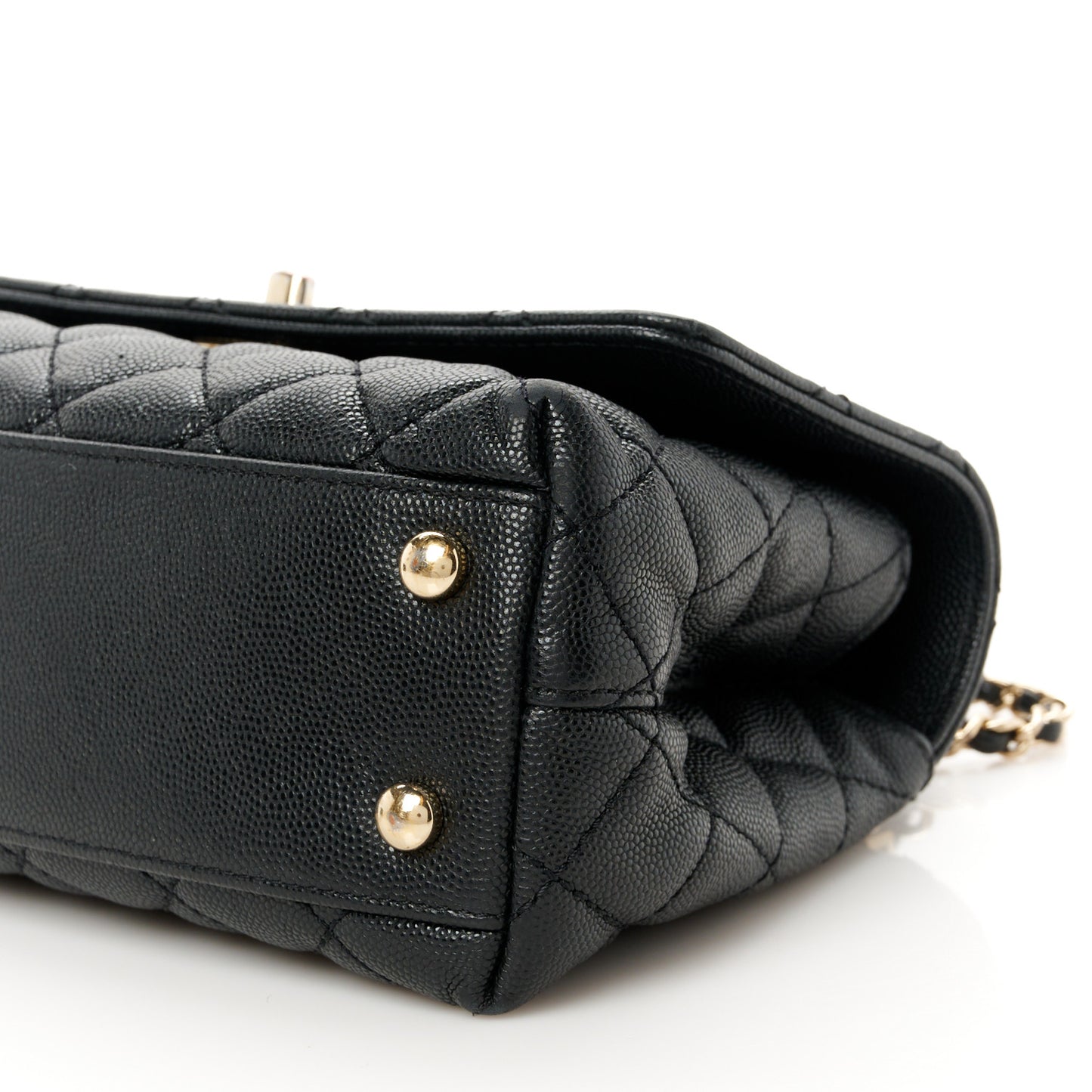 Caviar Quilted Mini Coco Handle Flap Black