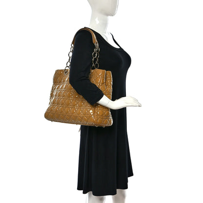 Christian Dior Patent Cannage Large Dior Soft Shopping Tote Beige 2 of 10