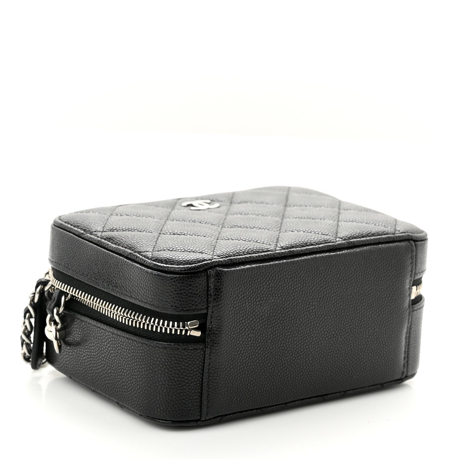 Chanel Caviar Quilted CC Vanity Case With Chain Black 4 of 10