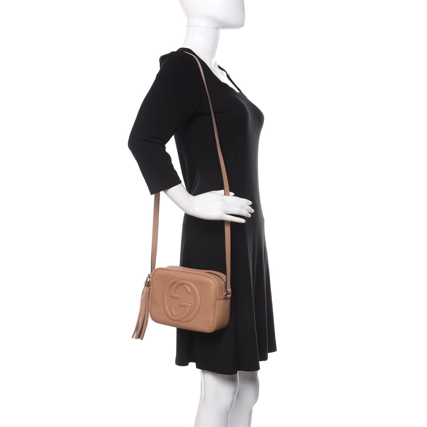 Gucci Pebbled Calfskin Small Soho Disco Bag Camelia 2 of 9