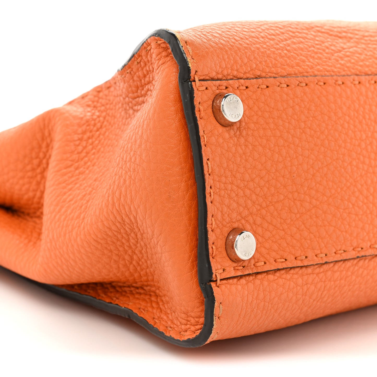 Cuoio Romano Selleria Bi-Color Medium Peekaboo Iconic Satchel Orange Stone