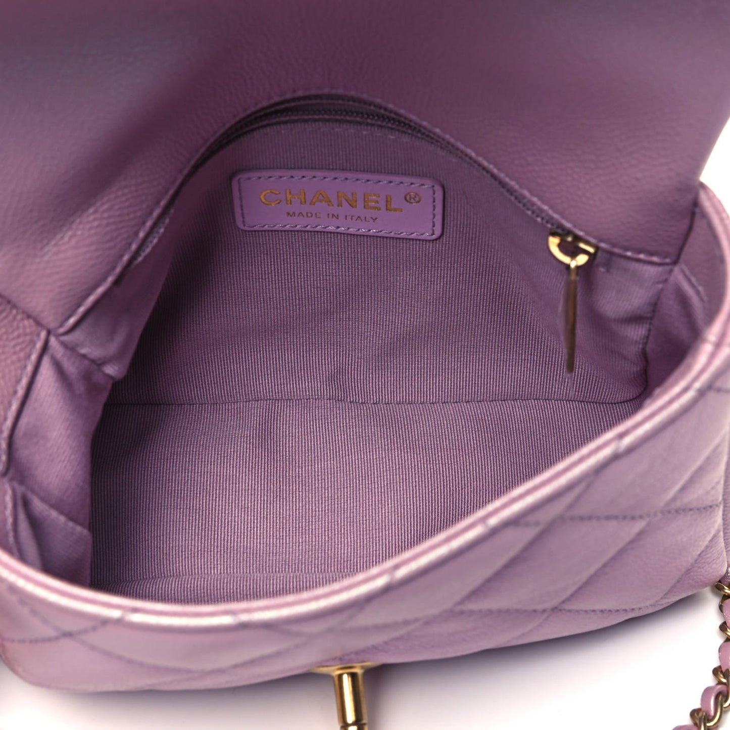 Iridescent Caviar Quilted Mini My Perfect Flap Pink