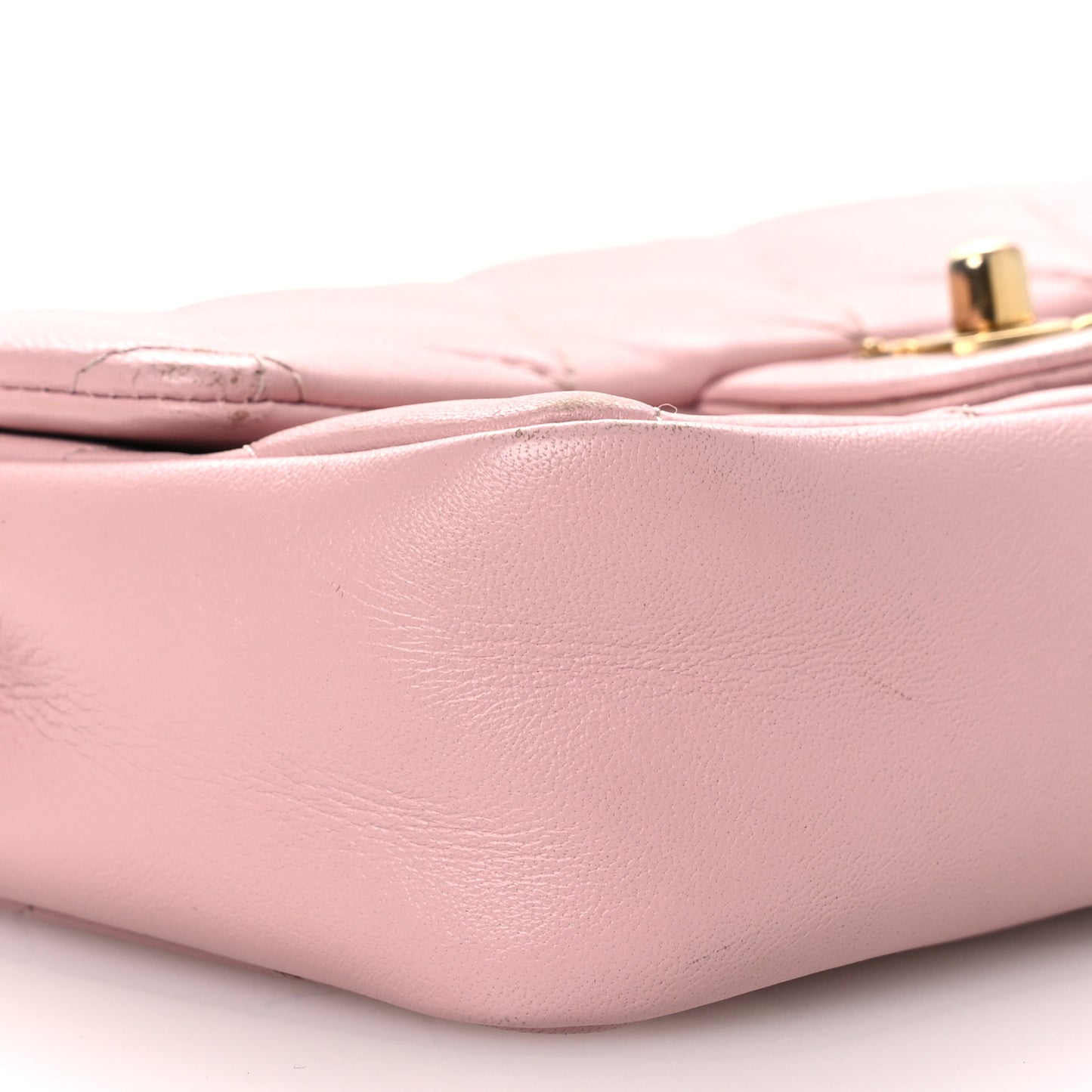 Lambskin Quilted Mini Heart Charms Flap Light Pink