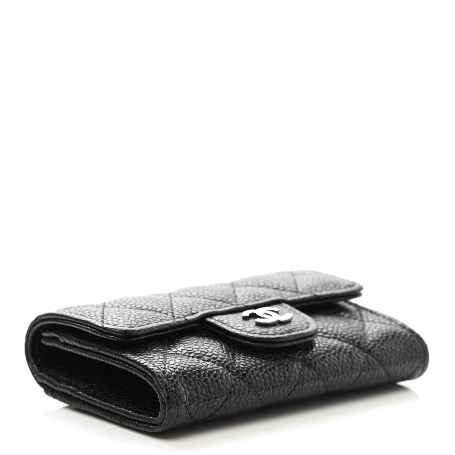 Chanel Caviar Quilted Flap Card Holder Wallet Black 4 of 9