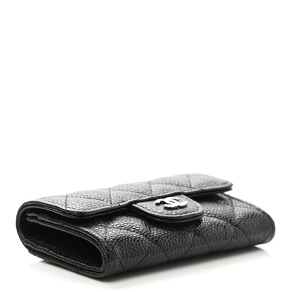 Chanel Caviar Quilted Flap Card Holder Wallet Black 4 of 9