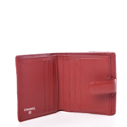 Chanel Lambskin Quilted Compact French Flap Wallet Red 5 of 11
