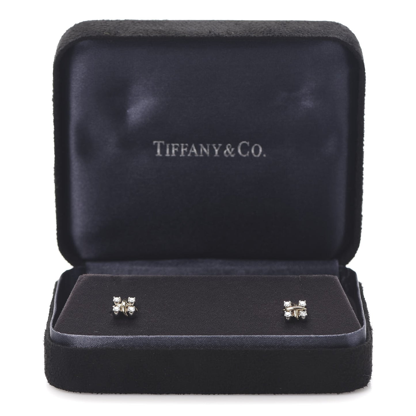 Platinum 18K Yellow Gold Diamond Schlumberger Lynn Earrings