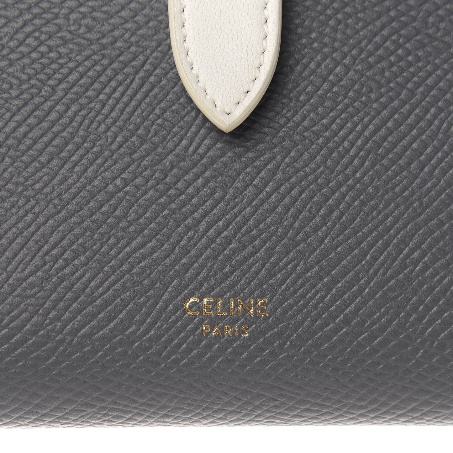 Grained Calfskin Medium Multifunction Strap Wallet Grey