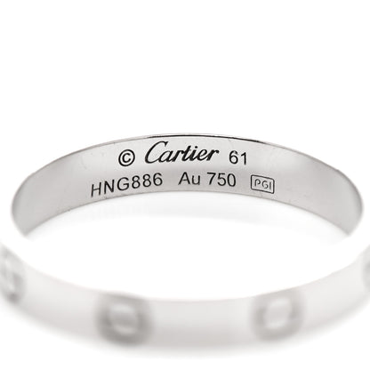 Cartier 18K White Gold 3.5mm LOVE Wedding Band Ring 61 9.75 4 of 4