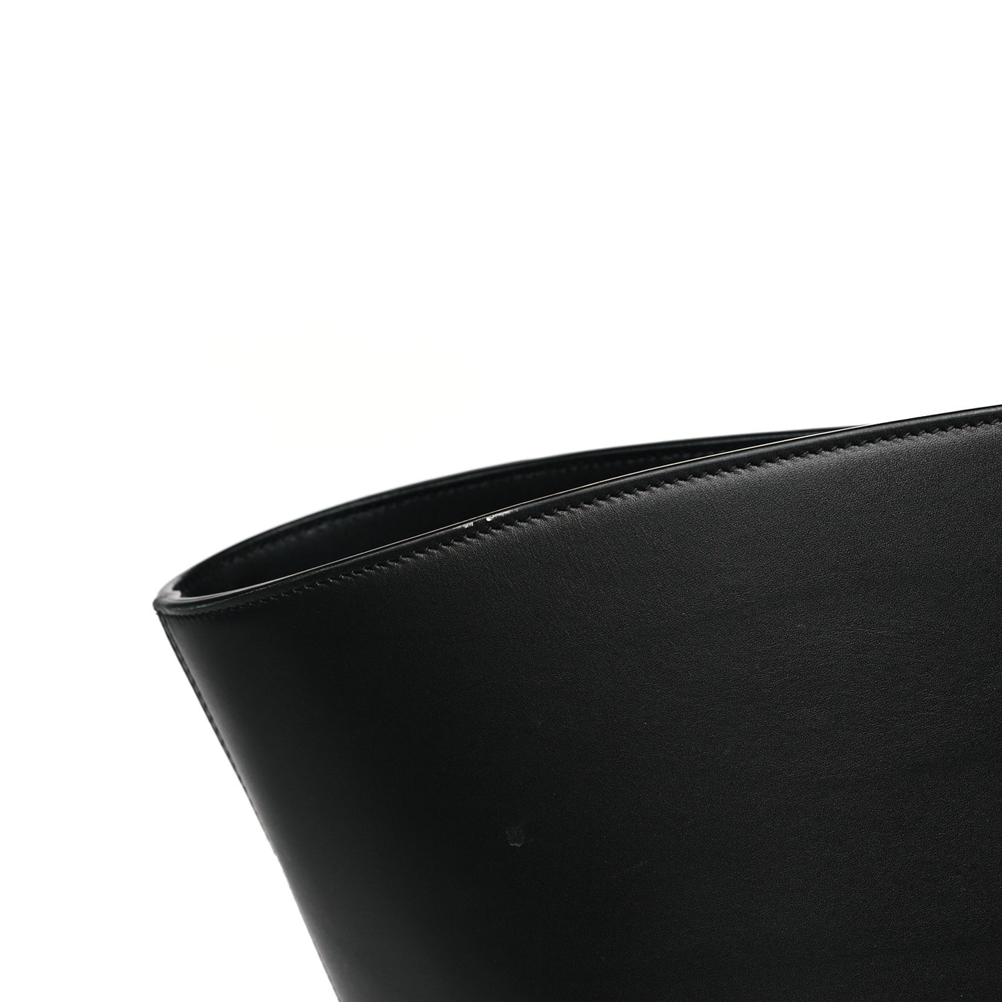 Smooth Calfskin Maxi Trapezoid Shopping Tote Black