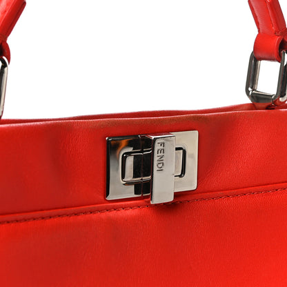 Fendi Nappa Mini Peekaboo Iconic Satchel Papavero 10 of 13